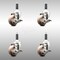 Service Caster 3 Inch 316SS High Temp Glass Filled Nylon 7/8 Inch Stem Caster Set Brake SCC SCC-SS316EX20S314-GFNSHT-TLB-78-4 - alternate 1